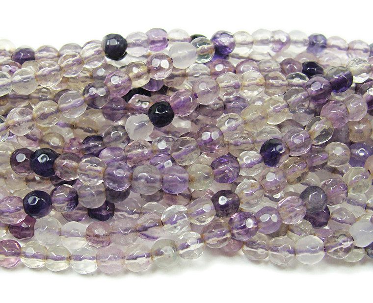 8mm 16" Strand Fluorite Faceted Round Beads