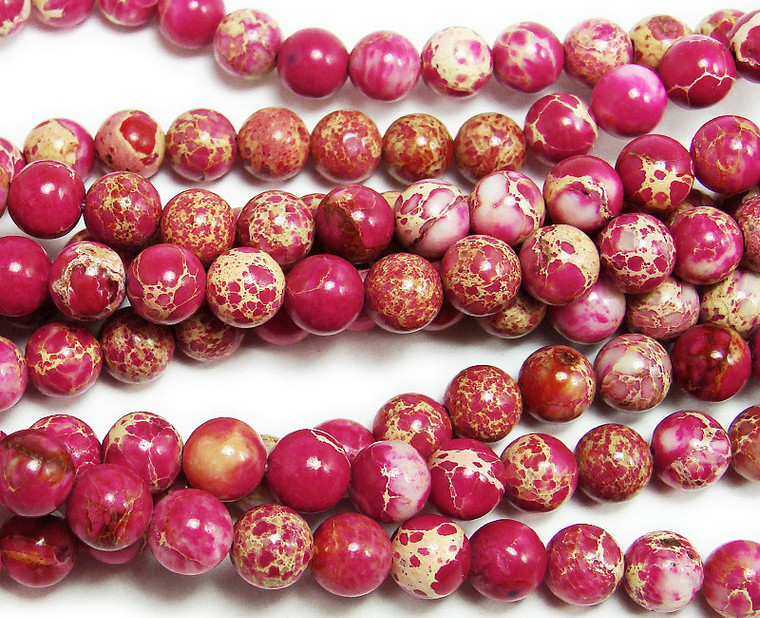 4mm Red Imperial Jasper Round Beads