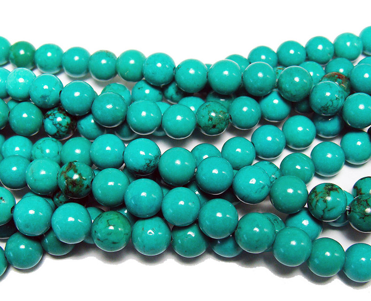 4mm High Quality Turquoise Howlite Round Beads