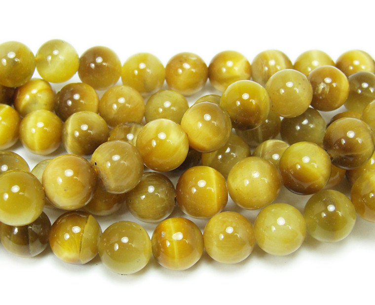 6mm 15.5 Inches Gold Tiger Eye Round Beads