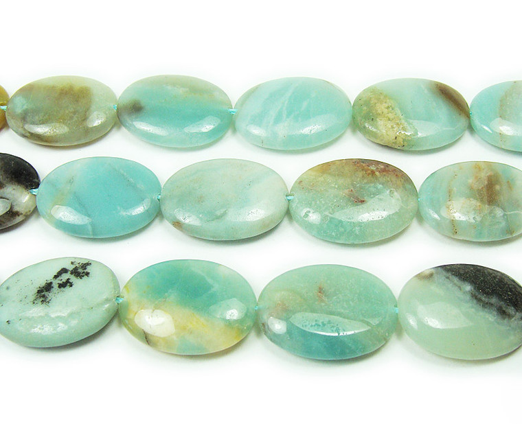 15x20mm Multi Amazonite Natural Oval Beads