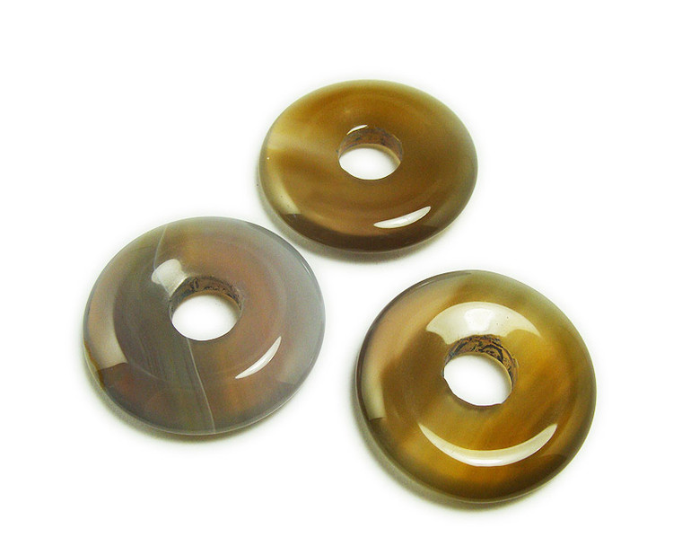 30mm Natural Agate Small Donut Pendant