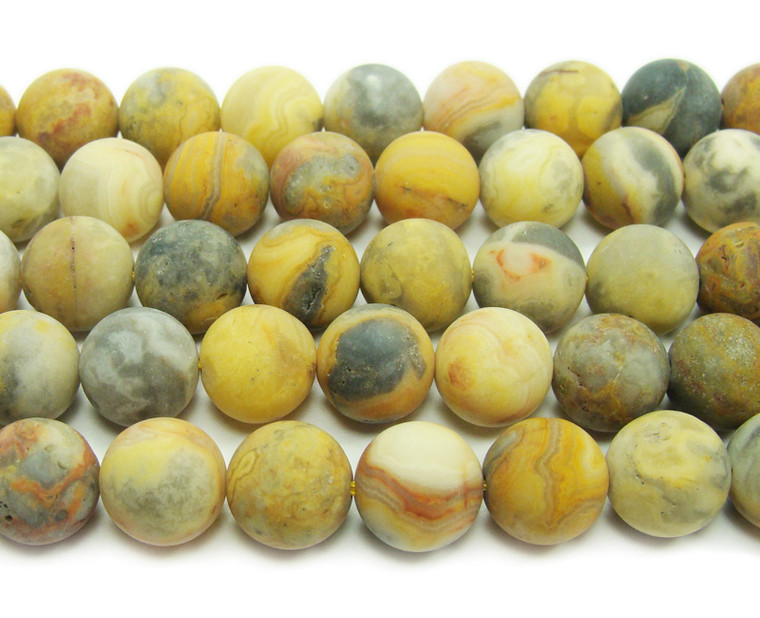 Crazy lace agate matte round beads