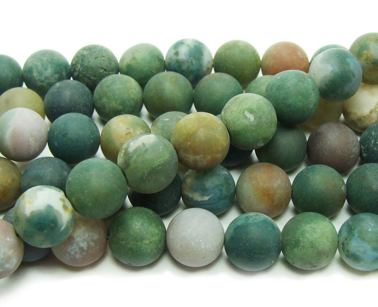 Indian agate matte round beads