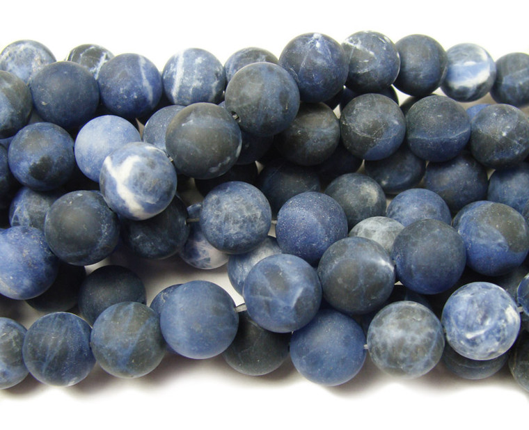 Sodalite matte round beads