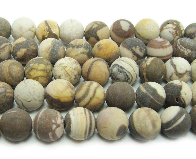 Australian zebra jasper matte round beads