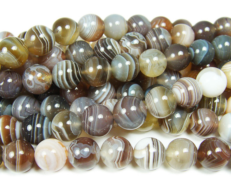 6mm High Quality Botswana Agate Round Beads