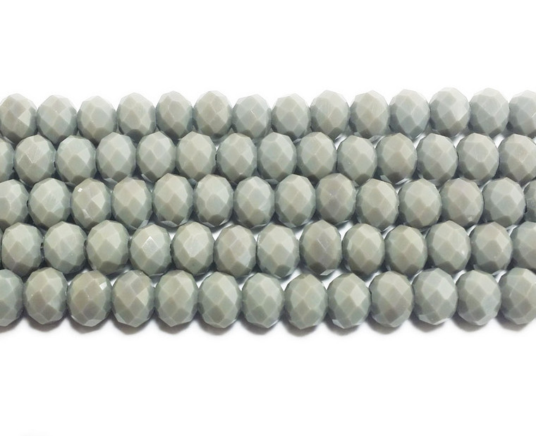 8x10mm 72 Beads Cool Gray Glass Faceted Rondelles