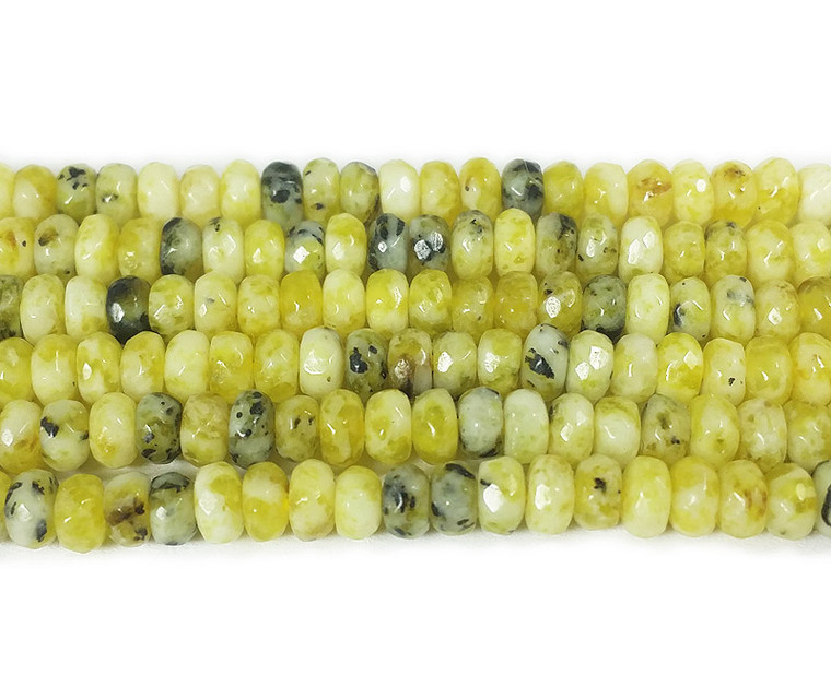 2x4mm Lemon Jade Faceted Rondelle Beads