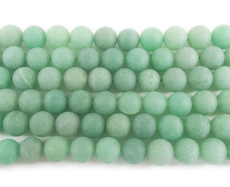 6mm Green Aventurine Matte Round Beads