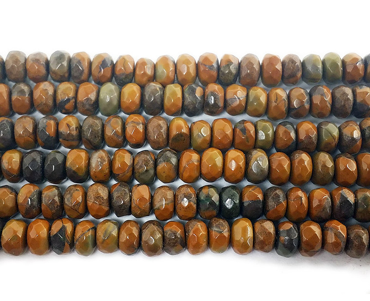 2x4mm Brown Bamboo Jasper Faceted Rondelles