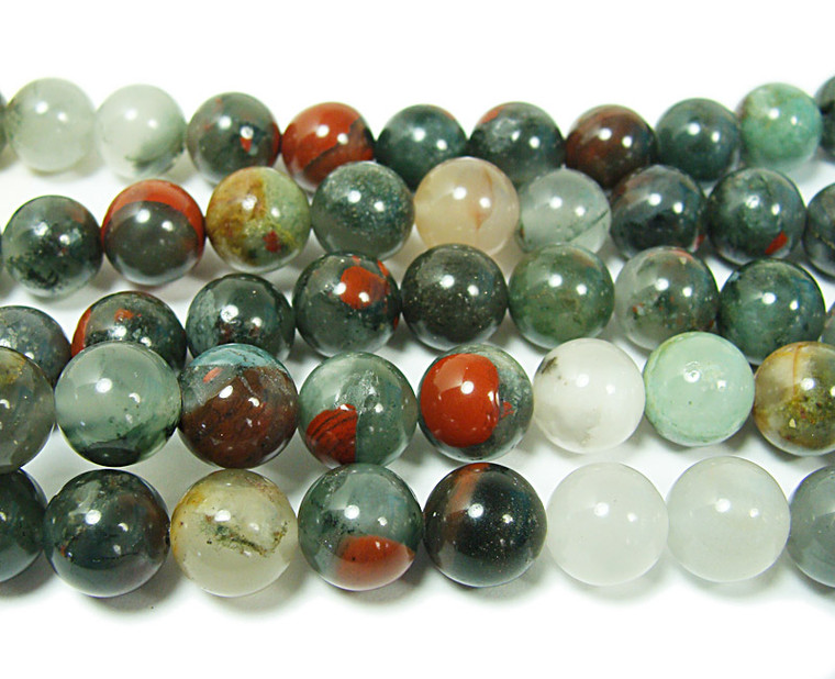 African blood jasper smooth round beads