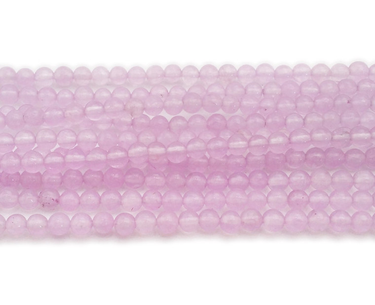 4mm Light Periwinkle Purple Jade Round Beads