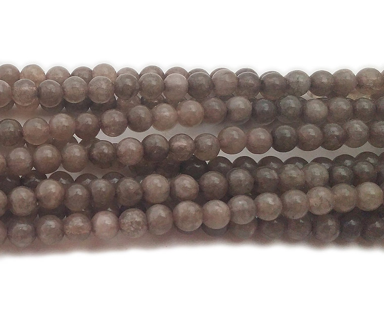 4mm Pale Brown Jade Round Beads