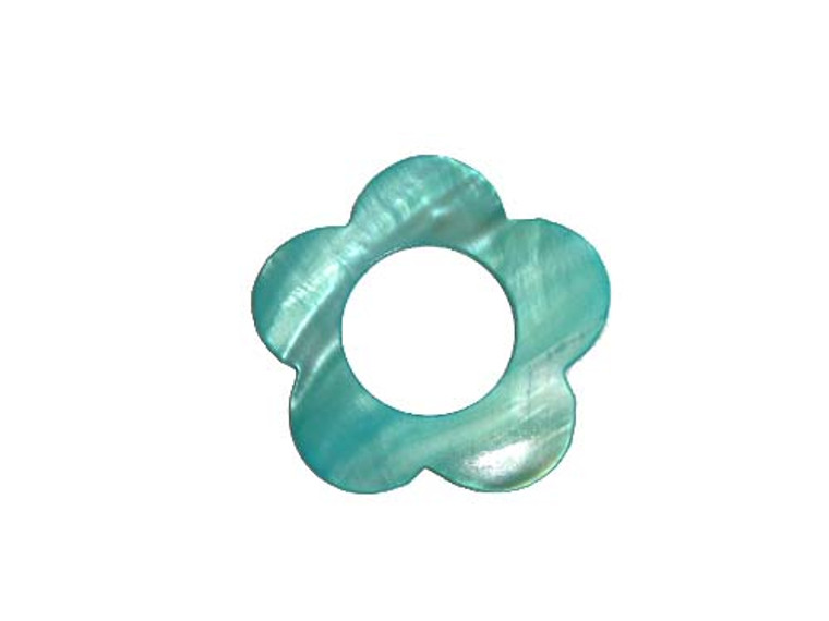 40mm Blue Mother Of Pearl Shell Flower Pendant