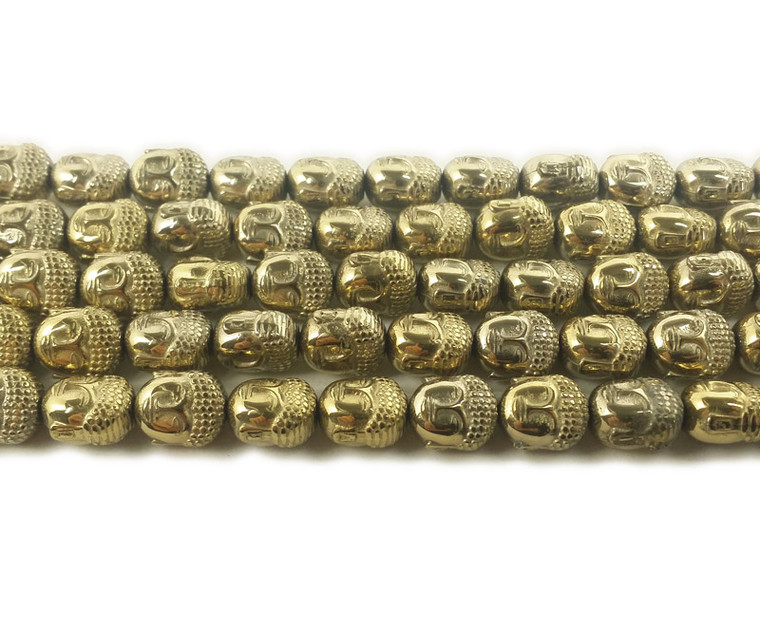 9x10mm Light Gold Hematite Buddha Head Beads