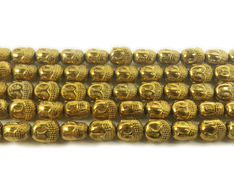 9x10mm Gold Hematite Buddha Head Beads