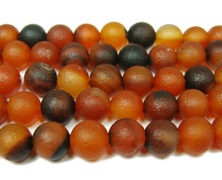 10mm 15.5 Inch Antiqued Dream Agate Round Beads