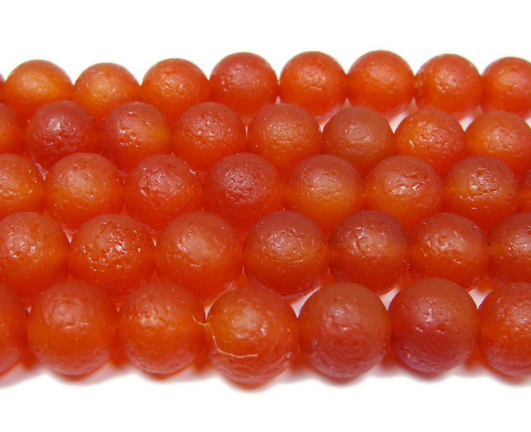 10mm 15.5 Inch Antiqued Red Agate Round Beads