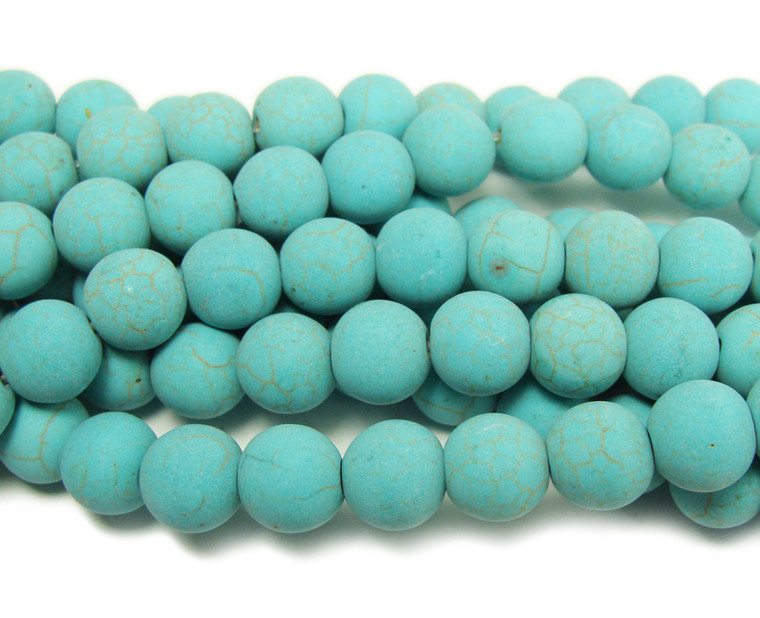 Howlite turquoise matte round beads