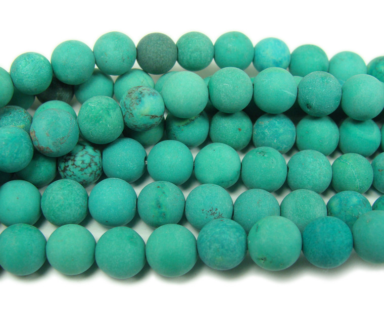 Chinese turquoise matte round beads