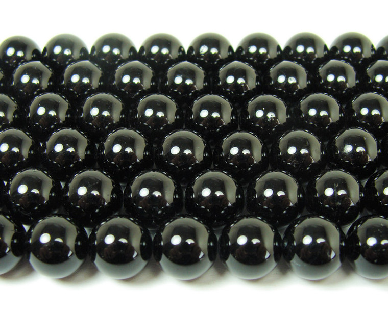 Natural black tourmaline round beads