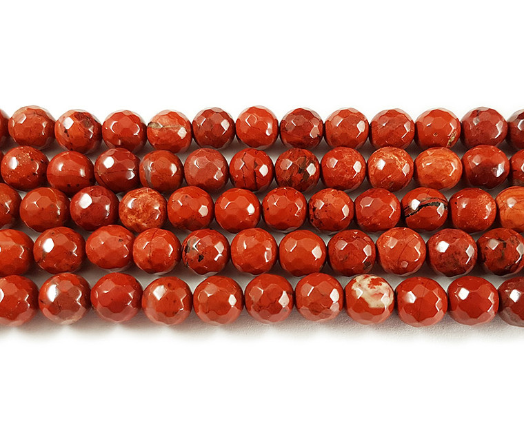 6mm 15 Inches Red Jasper Faceted Round Beads