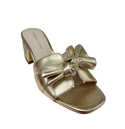 Sidney Bow Heel in Light Gold