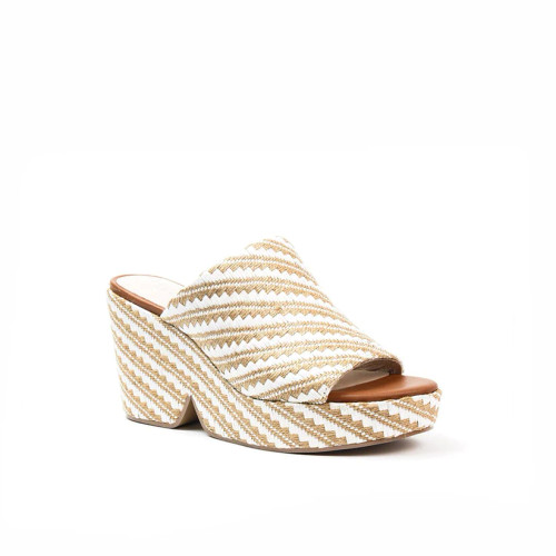 Frost Wedge in White Natural Raffia