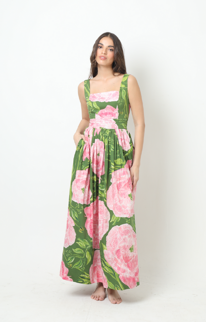 Gala Maxi in Peonies Green