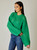 LS Crop Sweater in Shamrock Green