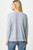 Split Neck Pullover Sweater in Marlin