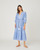 Sunset Midi Dress in Chambray/Optic White