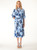 Alyssa Dress in Blue Graphic Floral Print