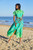 Avalon Silk/Linen Dress in Green 
