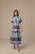 Teresa Dress in Blue Geo