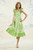 Arya Dress in Opaline Green/White