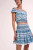 Mini Galia Stripe Skirt in Blue Waves Flowers