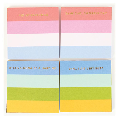 N SQUARED Stripe Mini Notepad 4/pack