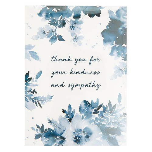 Navy Florals Sympathy Acknowledgment Cards