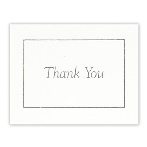Silver On White Thank You Notes