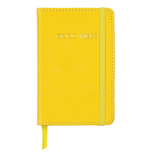 Good Vibes Yellow Leatherette Journal - Small