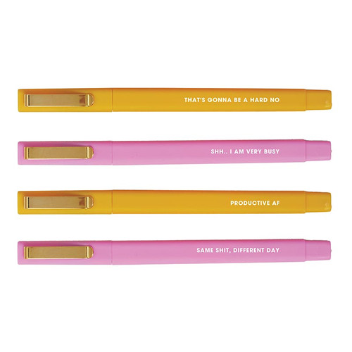 N SQUARED Pink & Orange Novelty Ball Point Pens