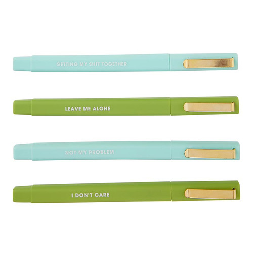N SQUARED Green & Teal Novelty Ball Point Pens