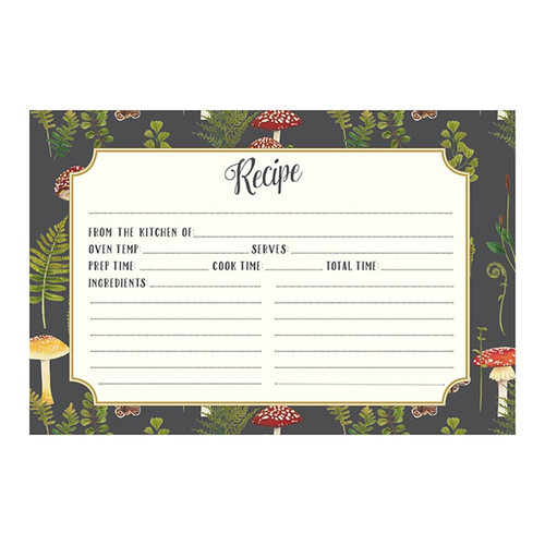Mushroom Botanical Recipe Cards