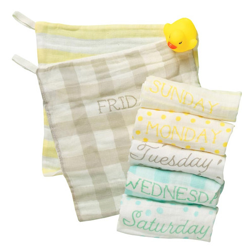 WOODLAND LITTLE ONE 7ct Days Of The Week Washcloth Set