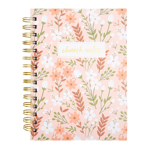 CHURCH NOTES Floral Twin Wire Sermon Notebook