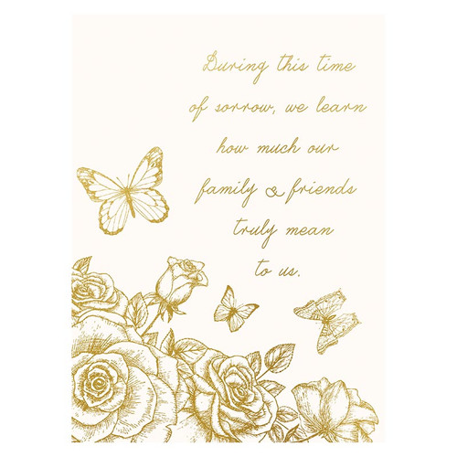 Gold Butterfly Sympathy Acknowledgment Cards