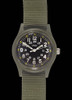 Classic 1960s/70s US Pattern Olive Drab Vietnam Watch on Olive Green Military Strap from Hessen Militaria