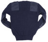 Italian Blue V-Neck 'Commando' Style Sweater - Used from Hessen Antique